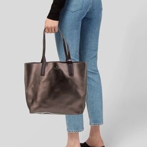 Kate Spade Reversible Metallic Purple Leather Tote Bag